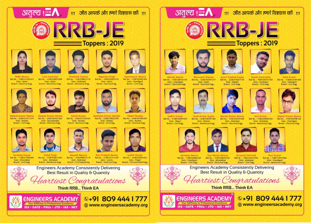 RRB JE Toppers 2019 part 2 by EA