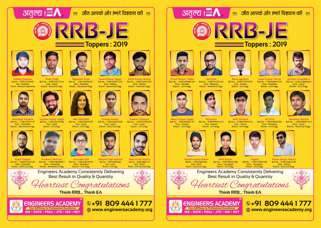 RRB JE Toppers 2019 part 1 by EA