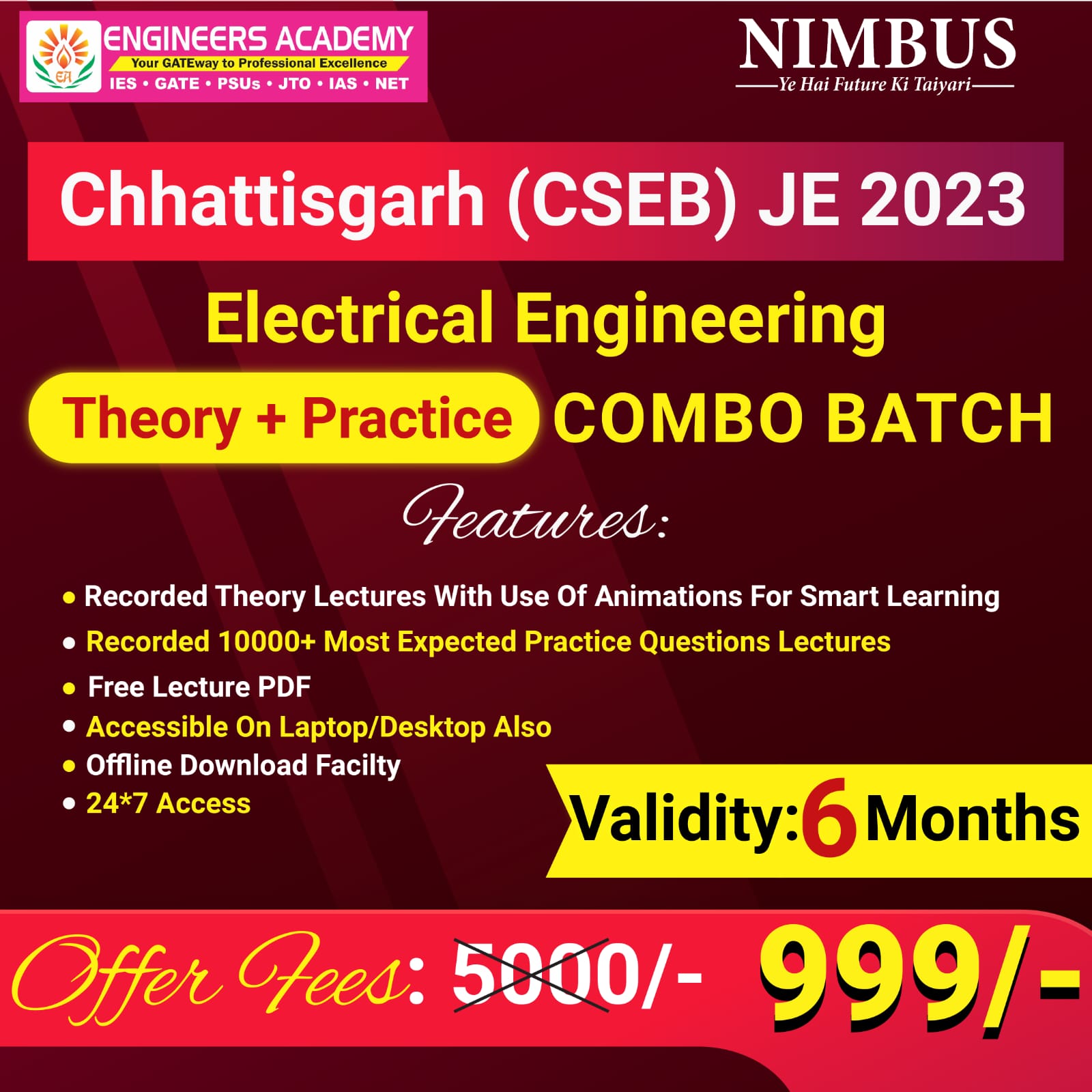 Chhattisgarh (CSEB) JE 2023 EE- EA