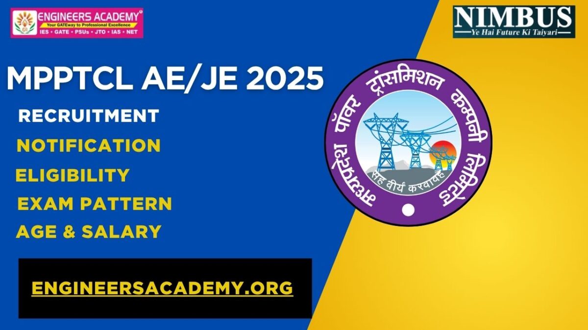 MPPTCL AE/JE 2025 Notification Out :- Check Vacancy, Selection Process, Age Limit, Qualification, Important Dates, Syllabus, and Exam Pattern