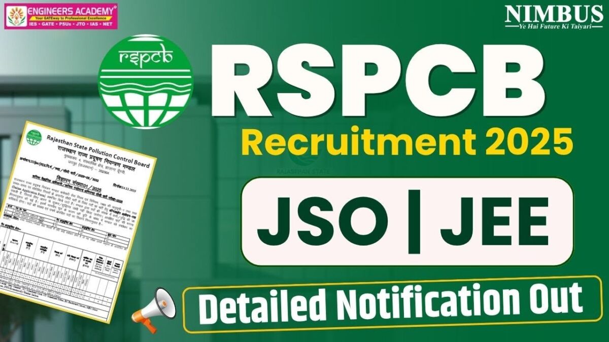 RSPCB JEE JSO Recruitment 2025