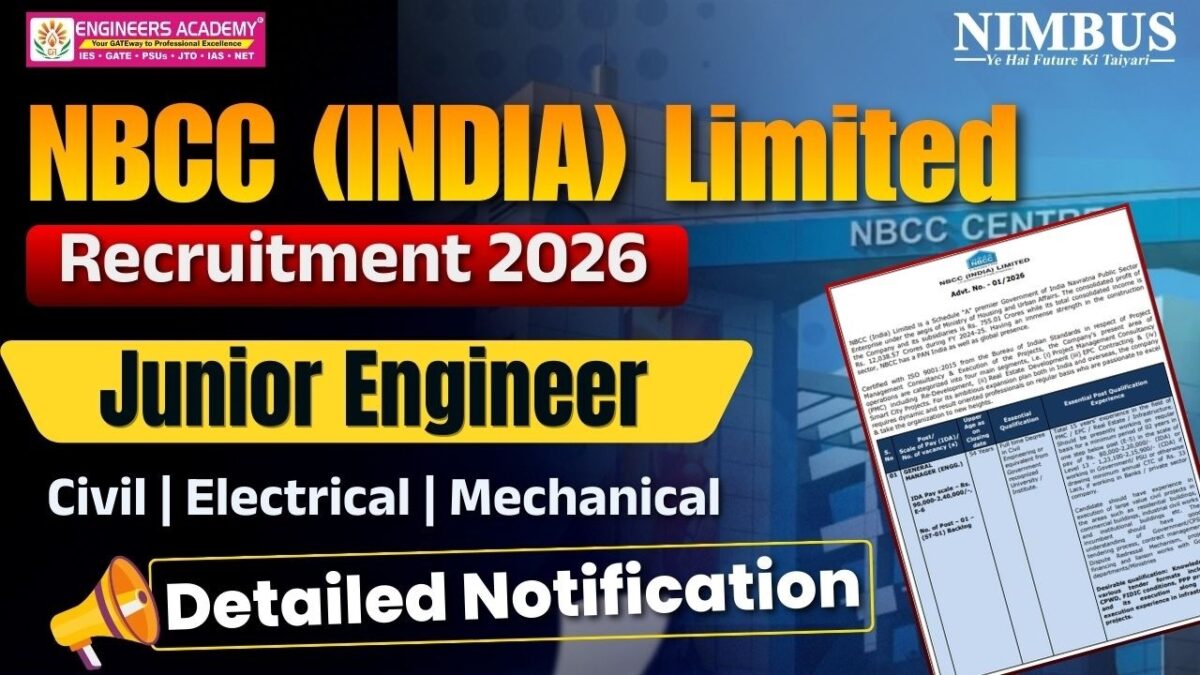 NBCC JE Recruitment 2026