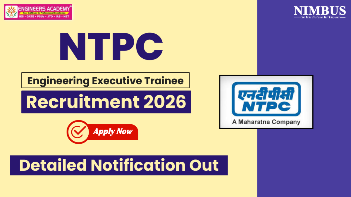 NTPC Engineering Executive Trainee Recruitment 2026