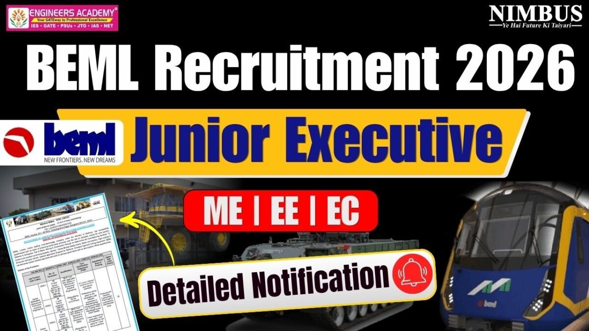 beml junior executive recruitment 2026
