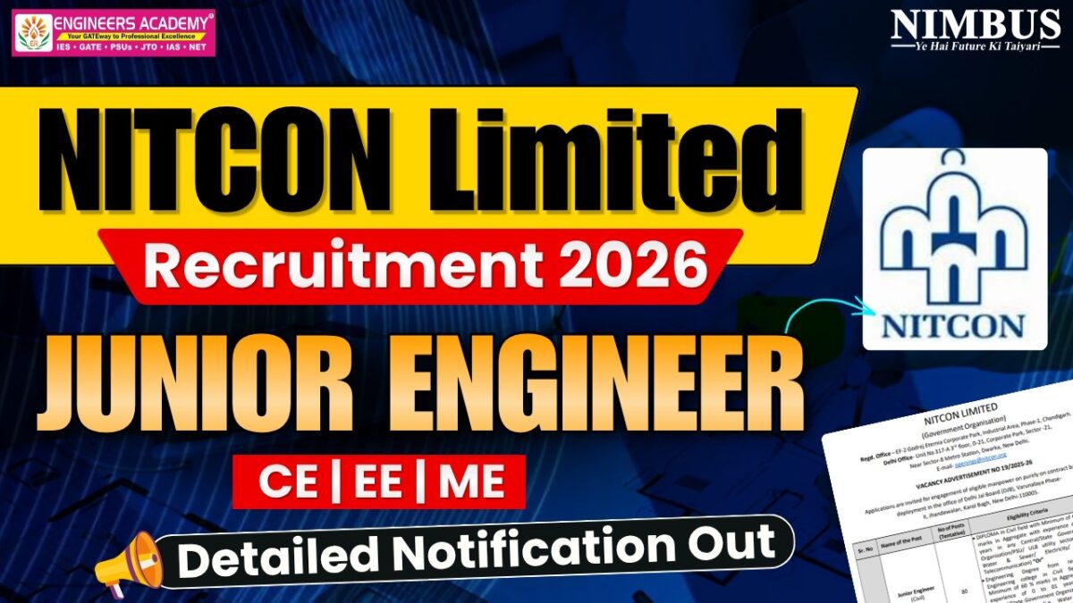 NITCON JE Recruitment 2026