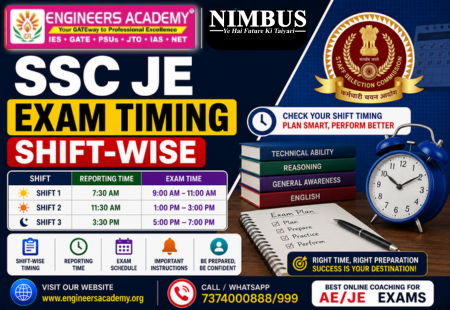 SSC JE Exam Timing Shift wise