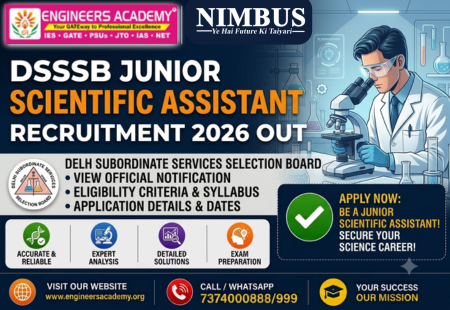 DSSSB Junior Scientific assistant recruitment 2026