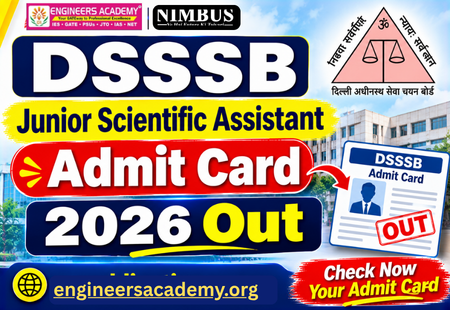 DSSSB Junior Scientific assistant admit card 2026