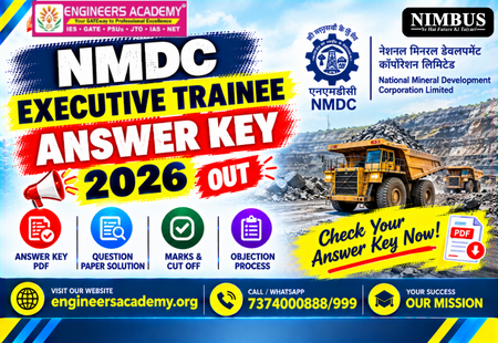 NMDC Executive Trainee Answer Key 2026