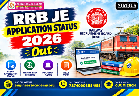 RRB JE Application Status 2026