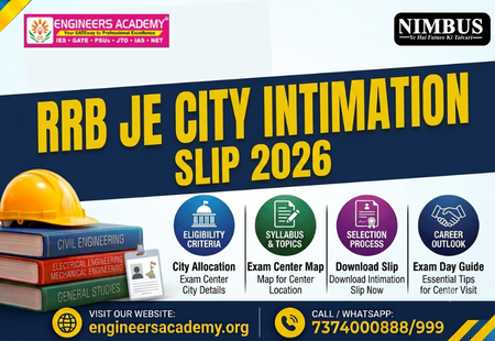 RRB JE City Intimation Slip 2026