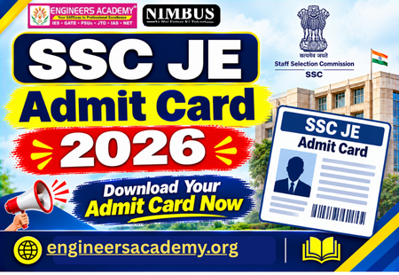 SSC JE Admit Card 2026 Out: Download Paper 1 Hall Ticket @ssc.gov.in
